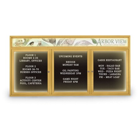 United Visual Products Indoor Enclosed Combo Board, 42"x32", Gold Frame/Burgundy & Surf UVCB4232G-BURGUN-SURF